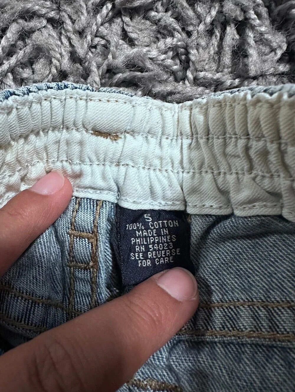 Vintage 90s Gap Kids Cotton Denim Baseball Embroidered Shorts Size 5